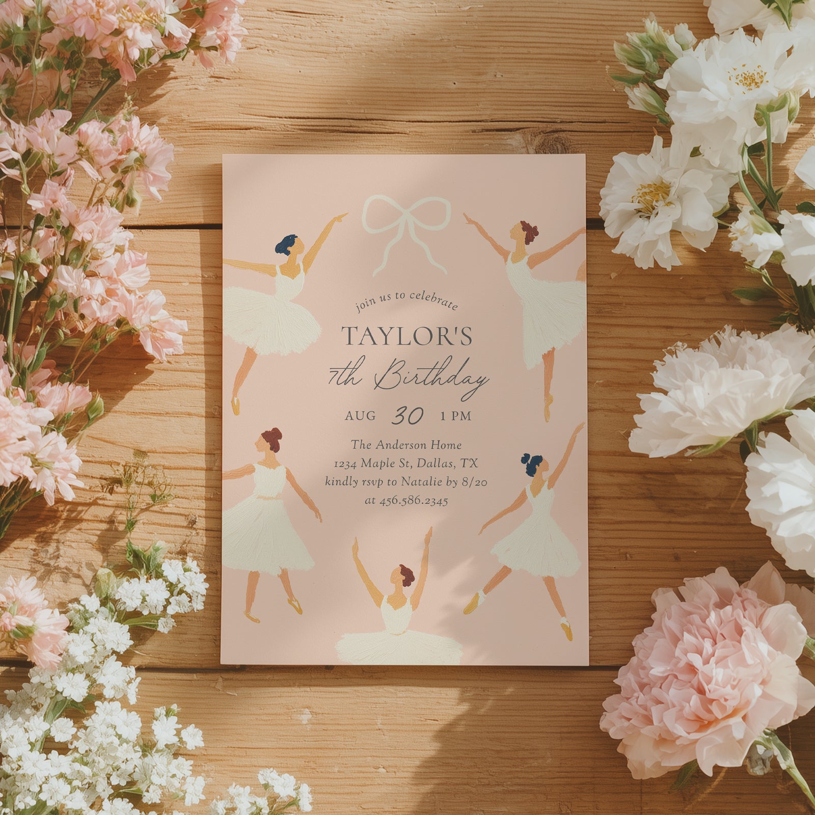 Ballerina Birthday Invitation Template