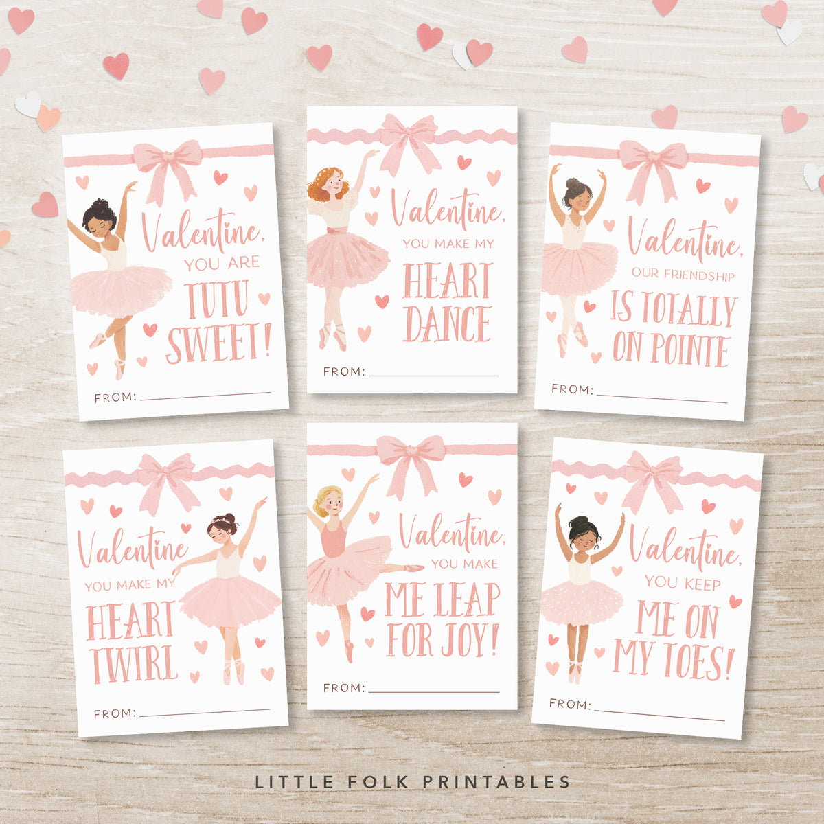Ballerina Valentine's Cards