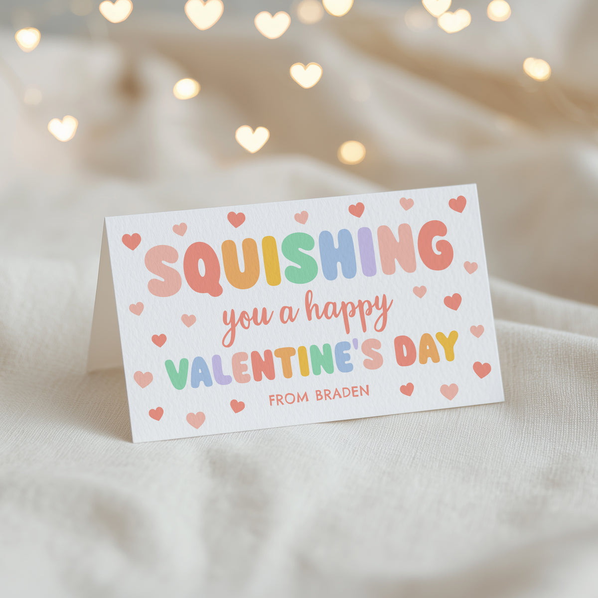 Squish Toy Valentine's Bag Topper Template