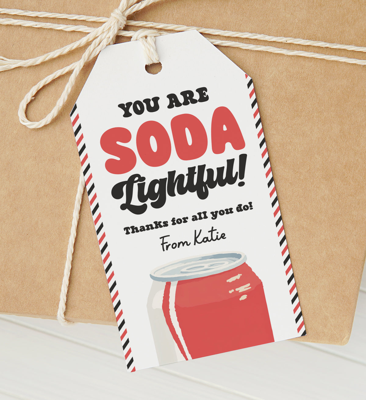 Soda Teacher Appreciation Tag Template