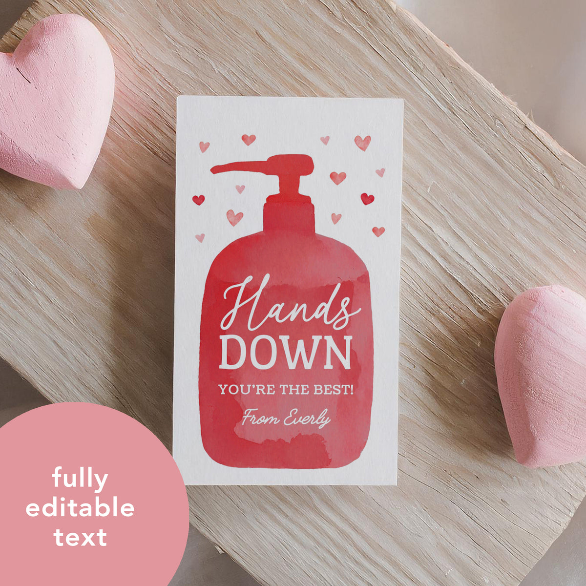 Hands Down Soap Valentine&#39;s Tag Template
