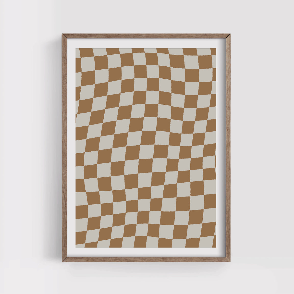 Wavy Orange Checkers Print