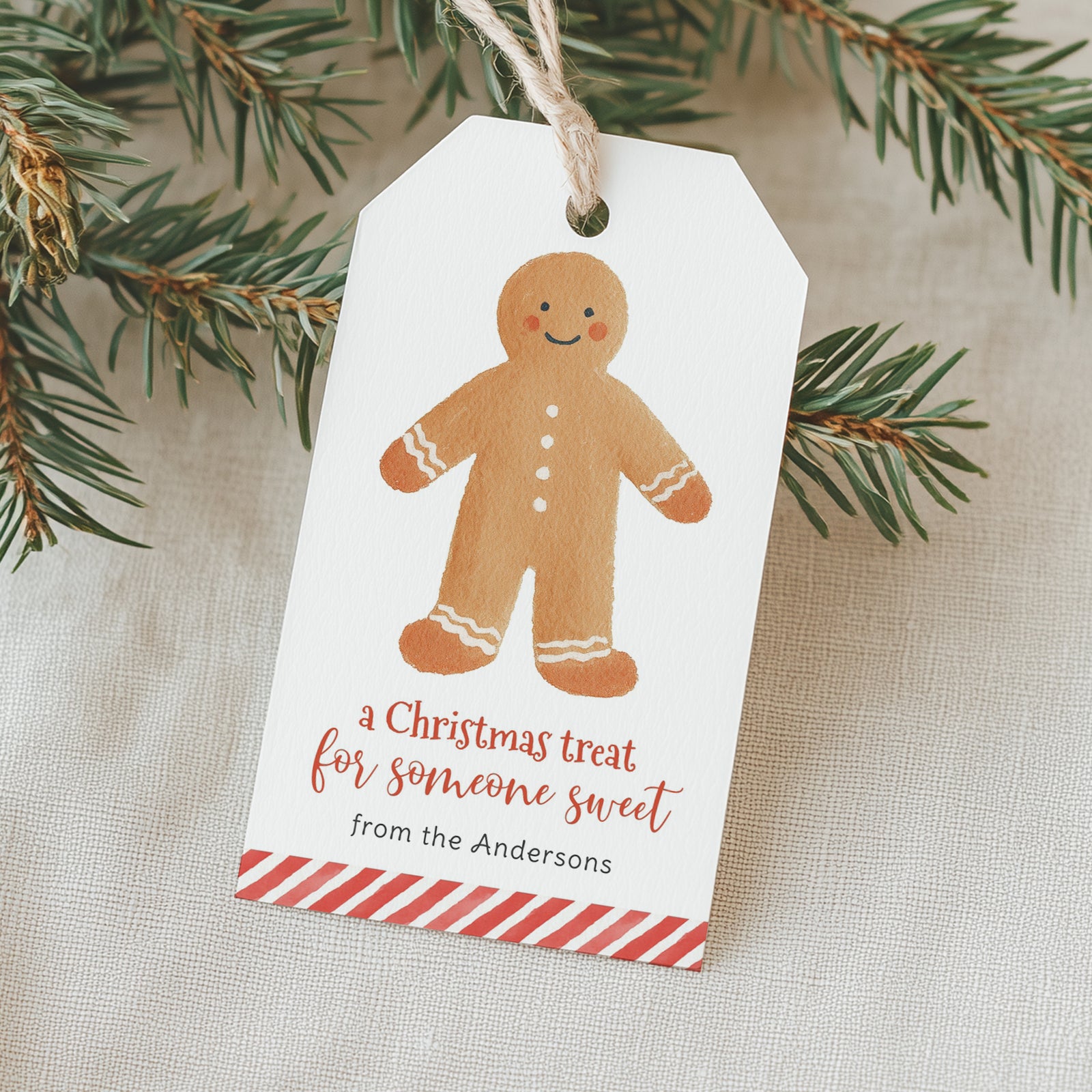 Gingerbread Man Holiday Tag Template