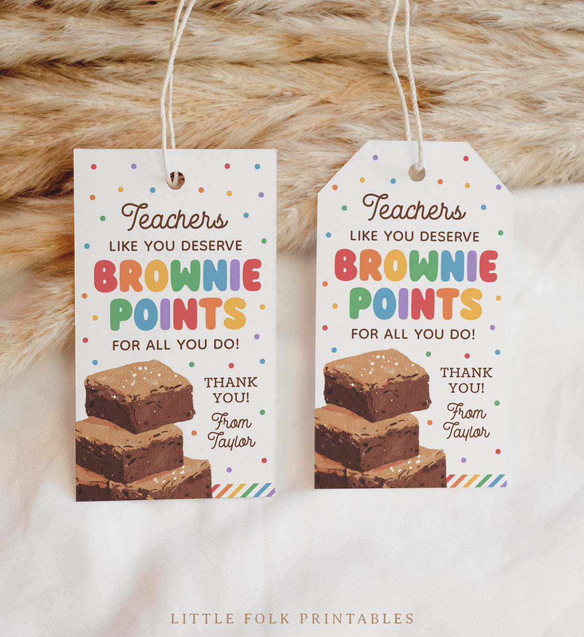 Brownie Points Teacher Appreciation Tag Template
