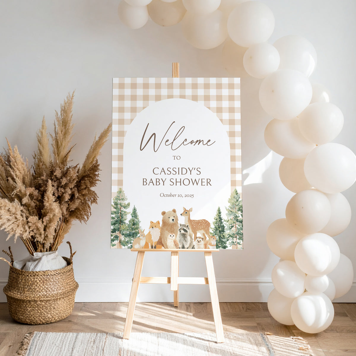 Woodland Gingham Baby Shower Bundle