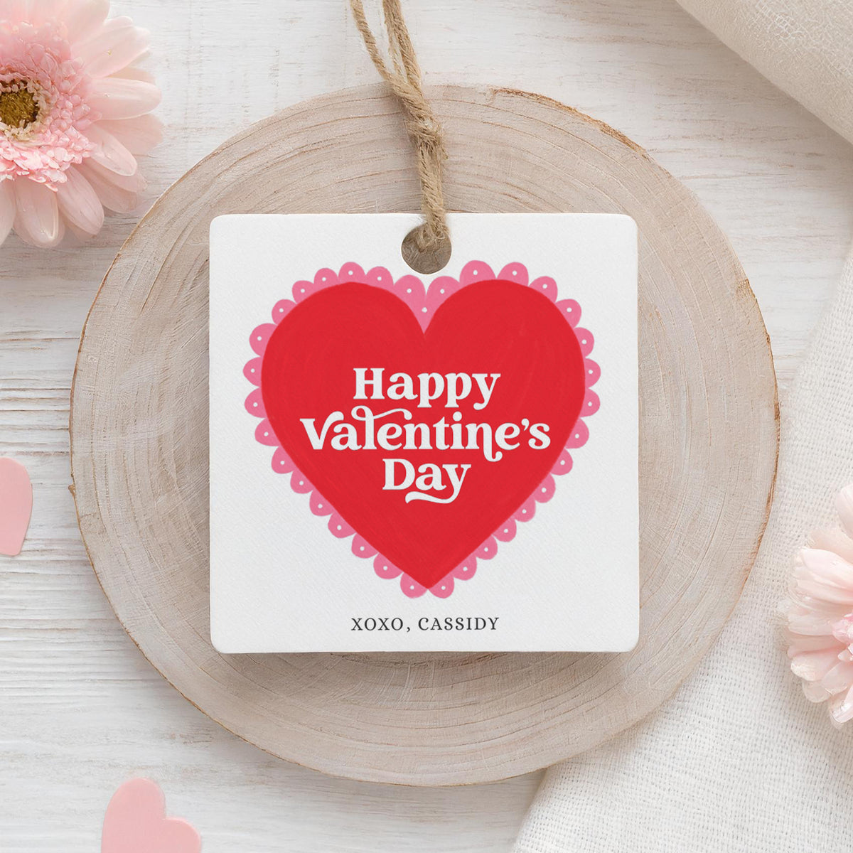 Lace Heart Valentine&#39;s Tag Template