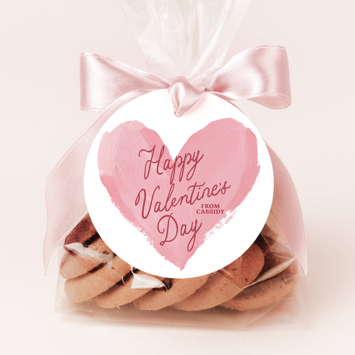 Painted Heart Valentine's Tag Template