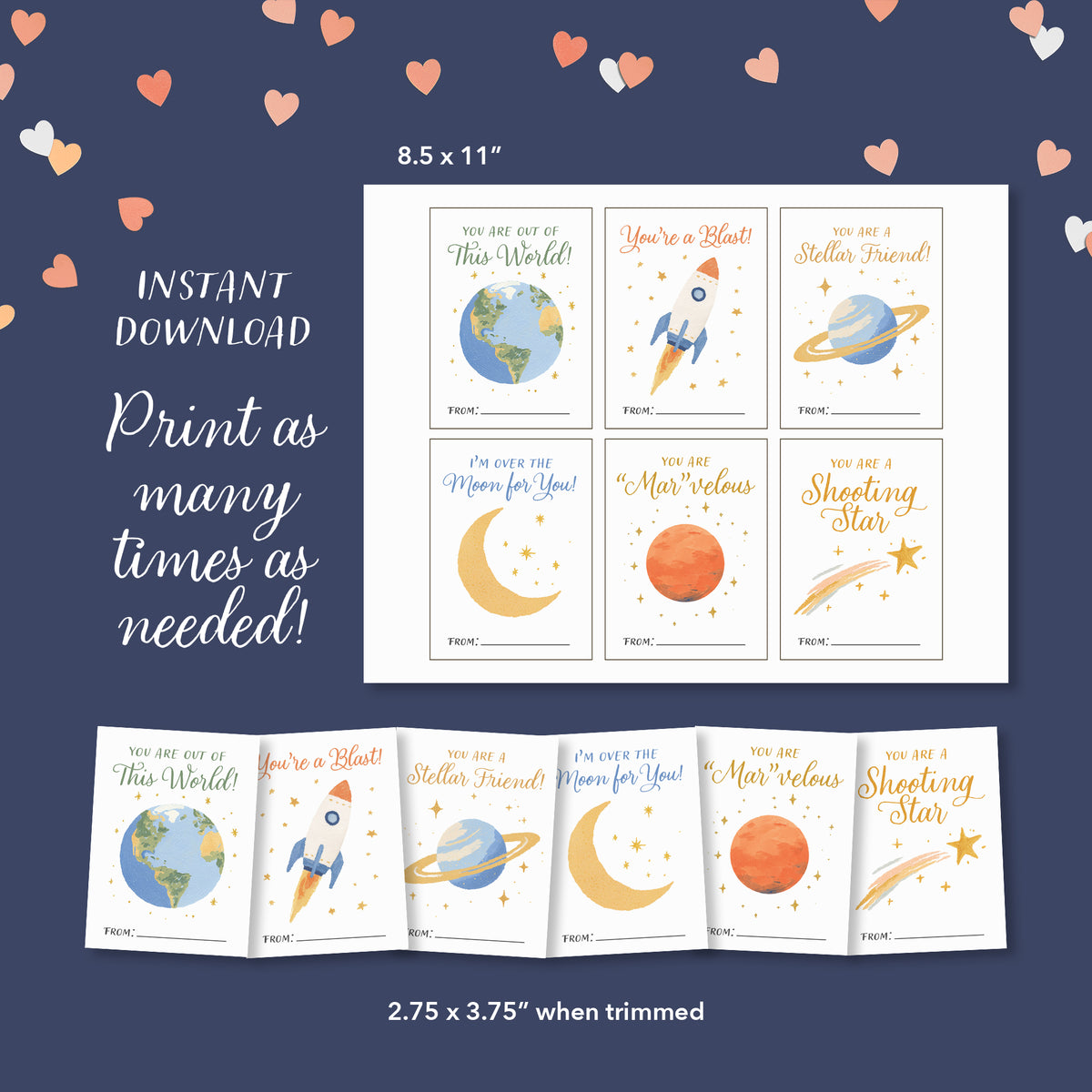 Outer Space Valentine's Cards