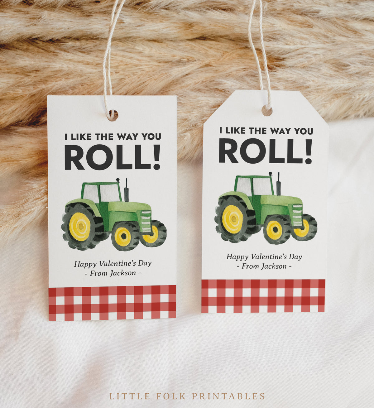 Tractor Valentine's Tag Template