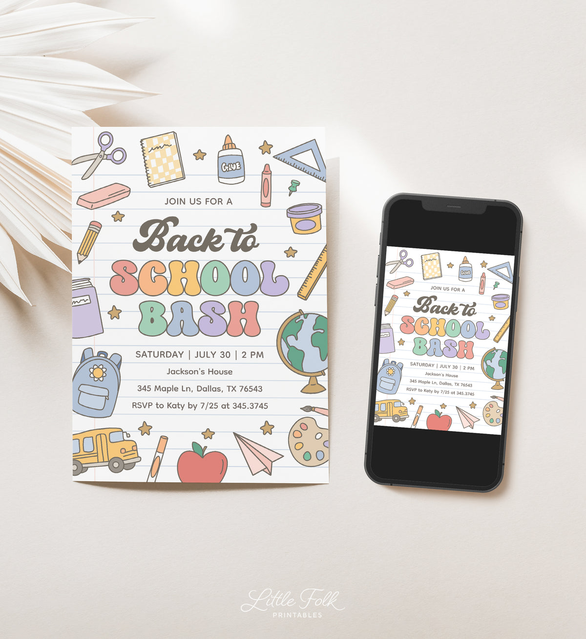 Back to School Back Invitation Template (Retro)