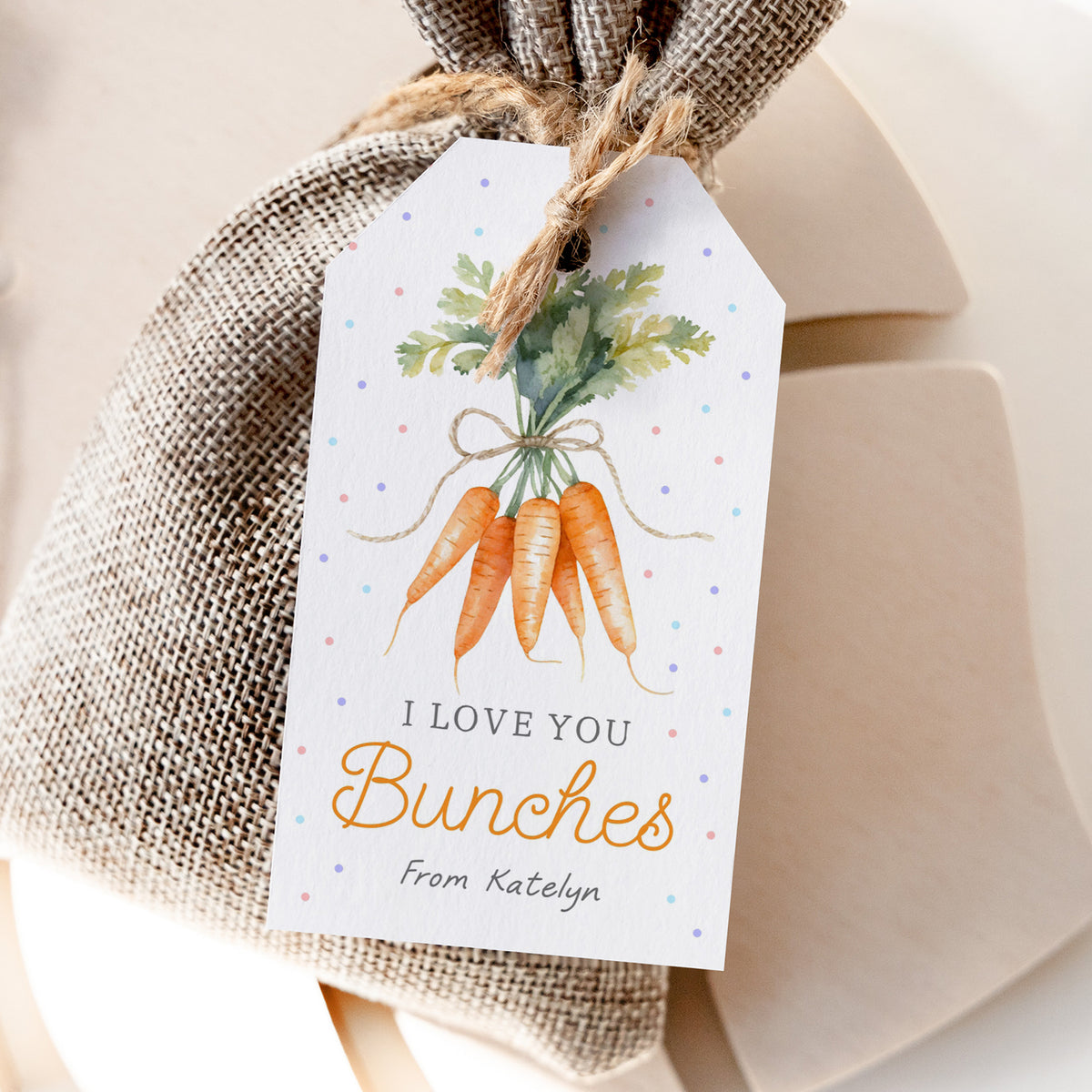 Love You Bunches Easter Tag Template