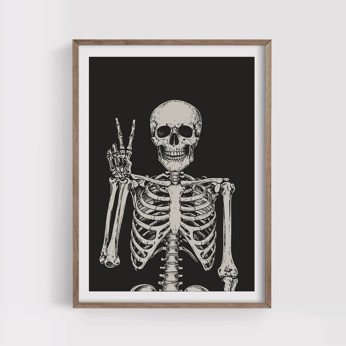 Skeleton on Black Print