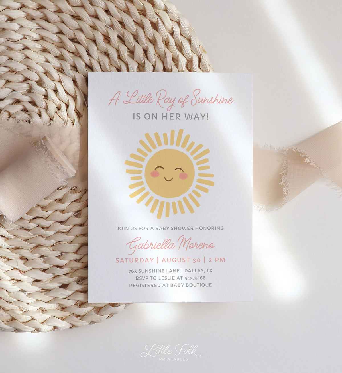 Little Sunshine Baby Shower Invitation