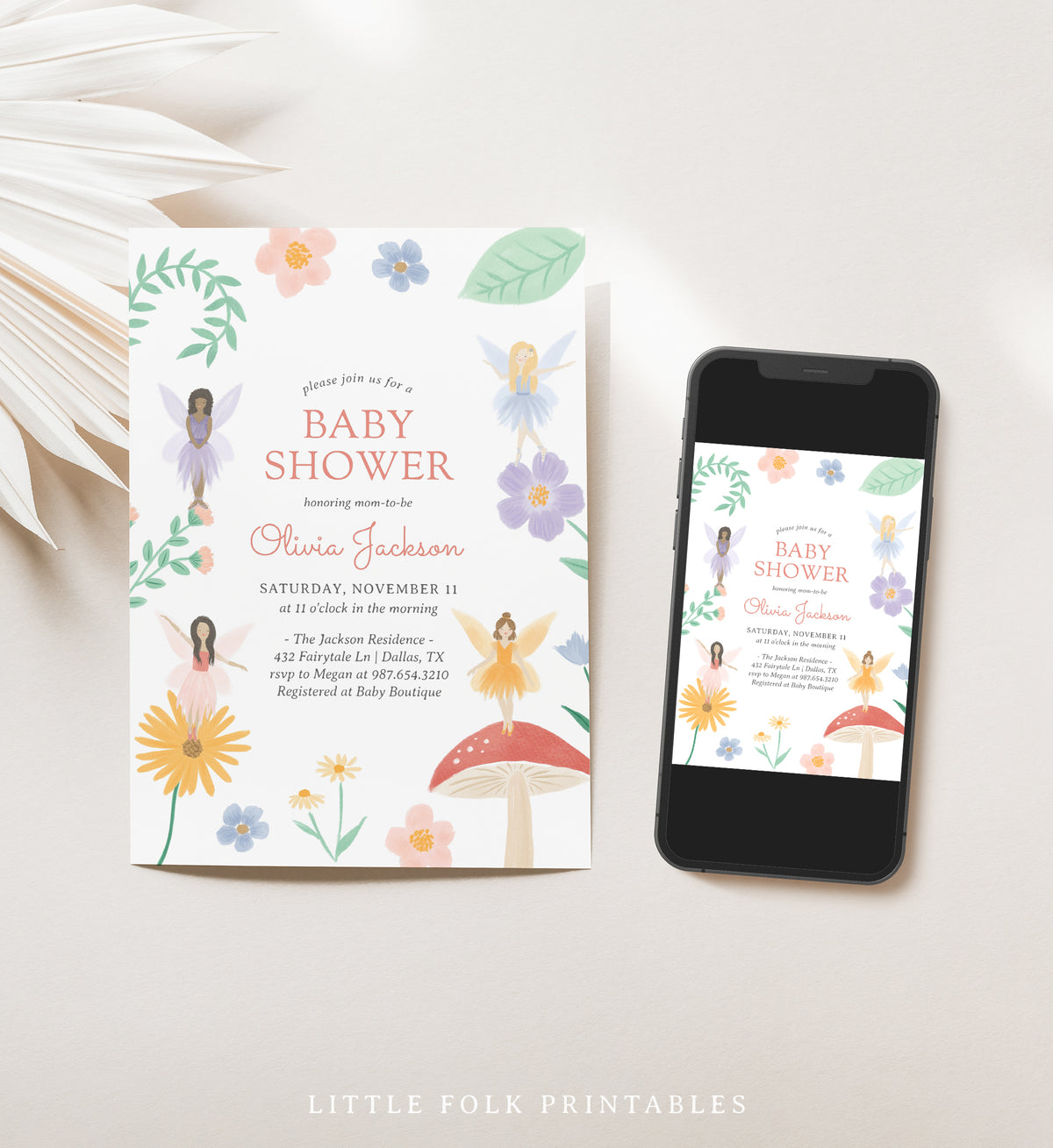 Fairy Garden Baby Shower Invitation