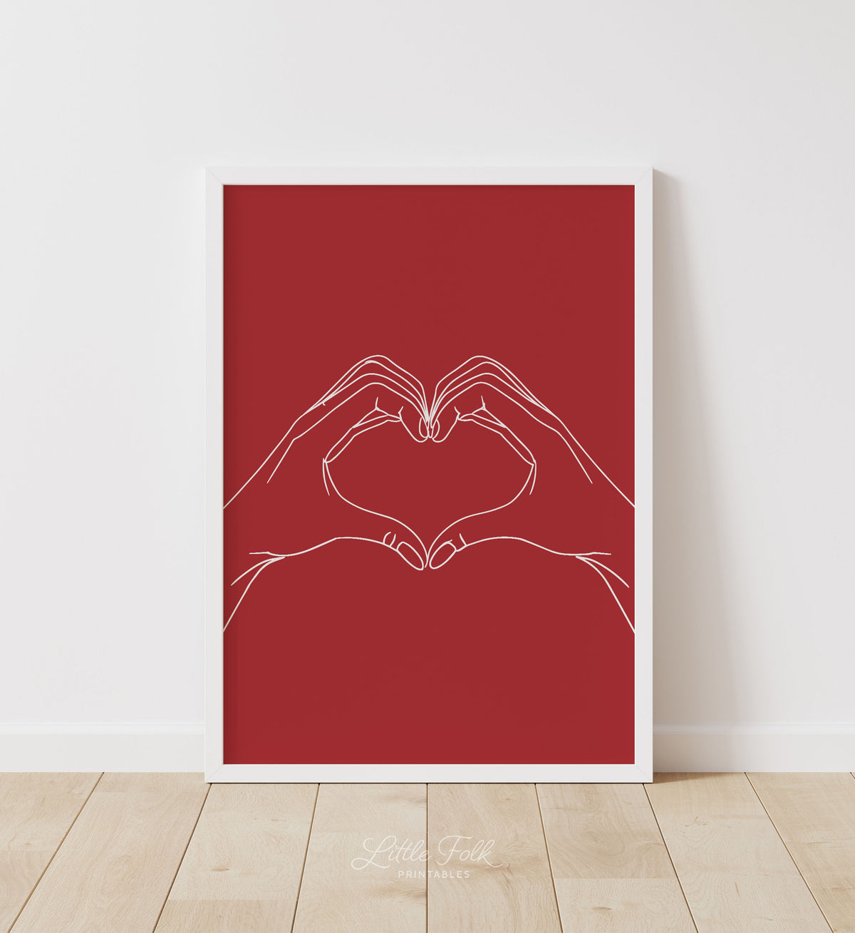 Red Heart Hands Print