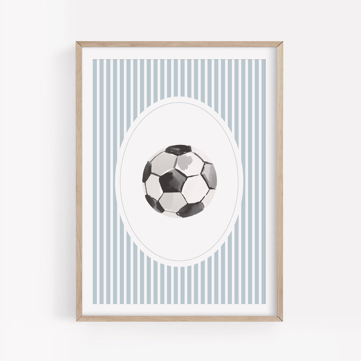 Blue Vintage Soccer Ball Print