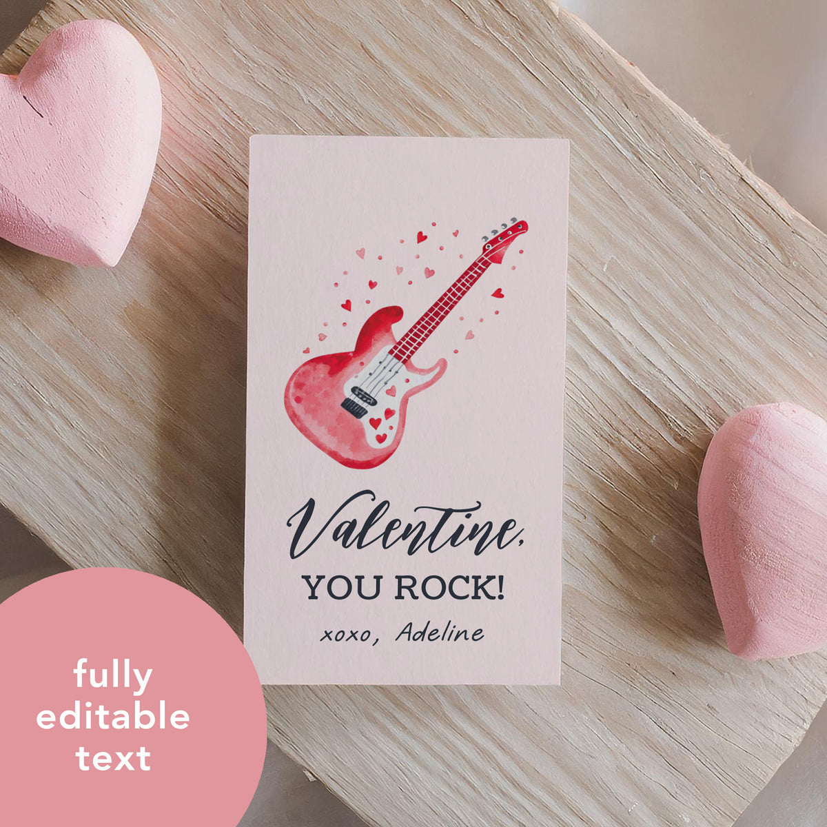 Guitar Valentine&#39;s Tag Template