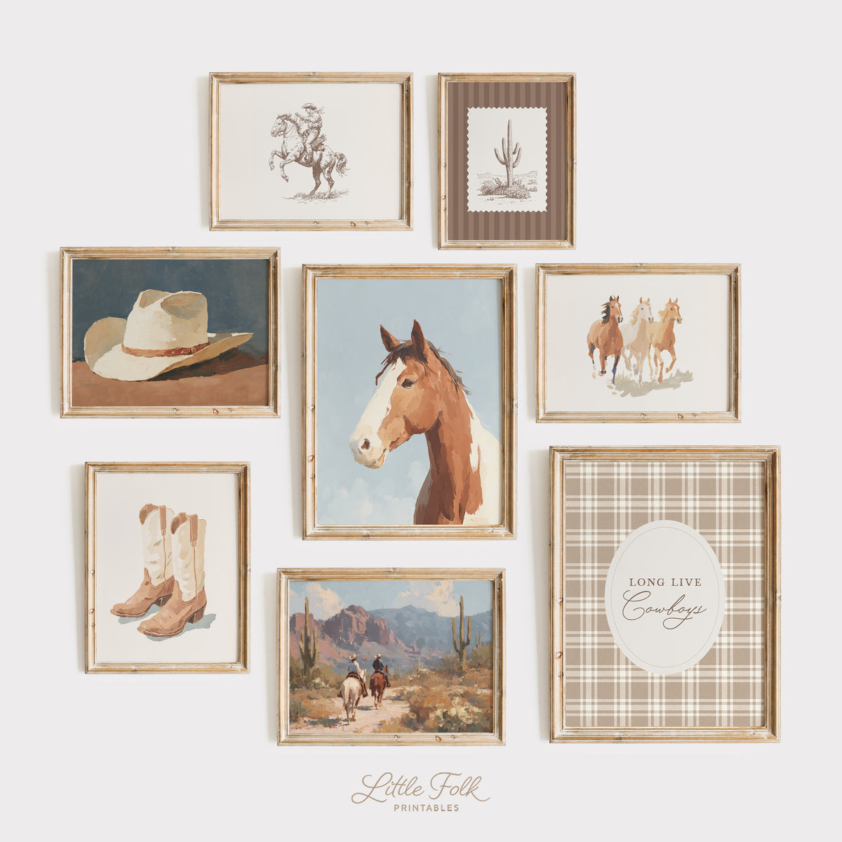 Vintage Cowboy Western Nursery Wall Art