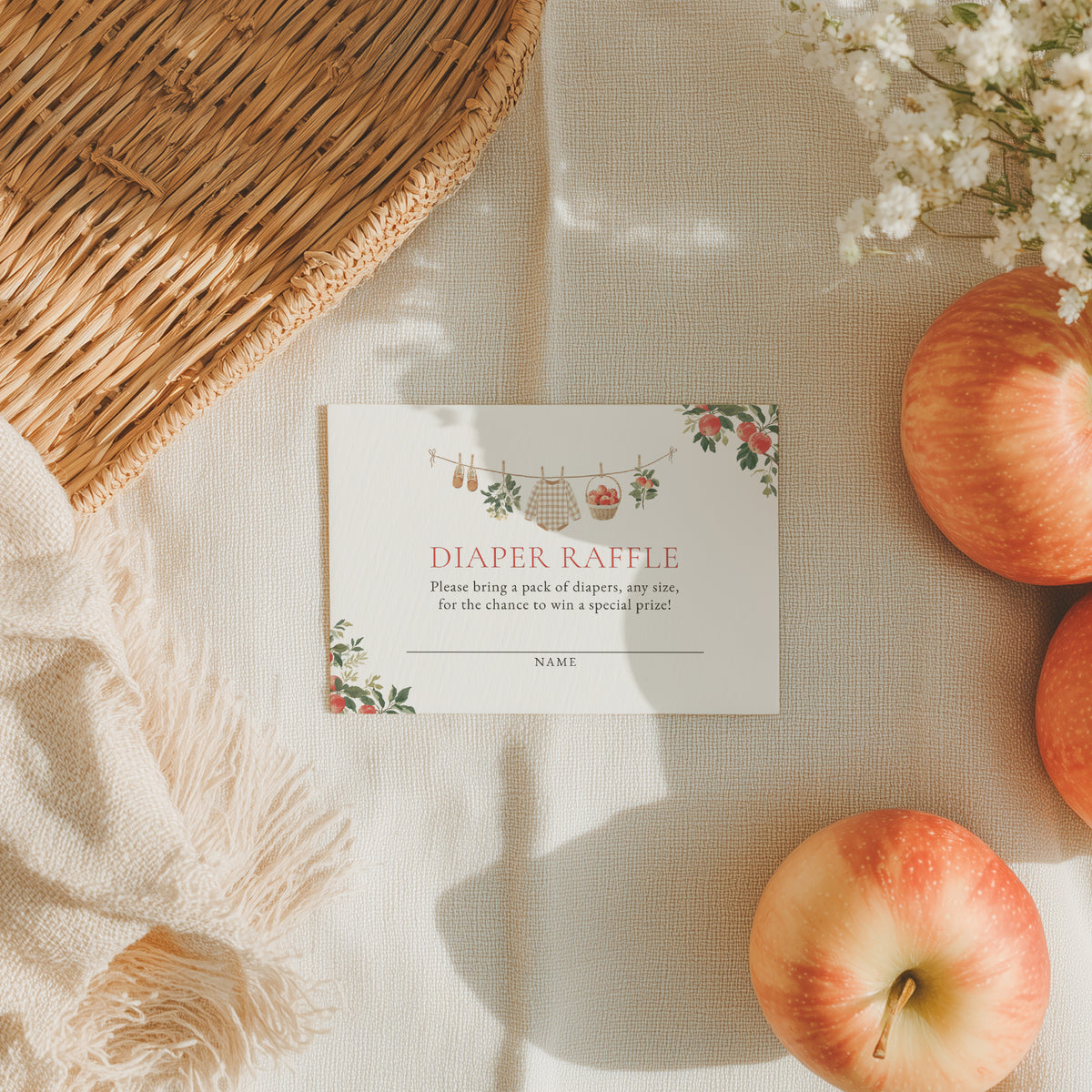 Apple Diaper Raffle Ticket Template