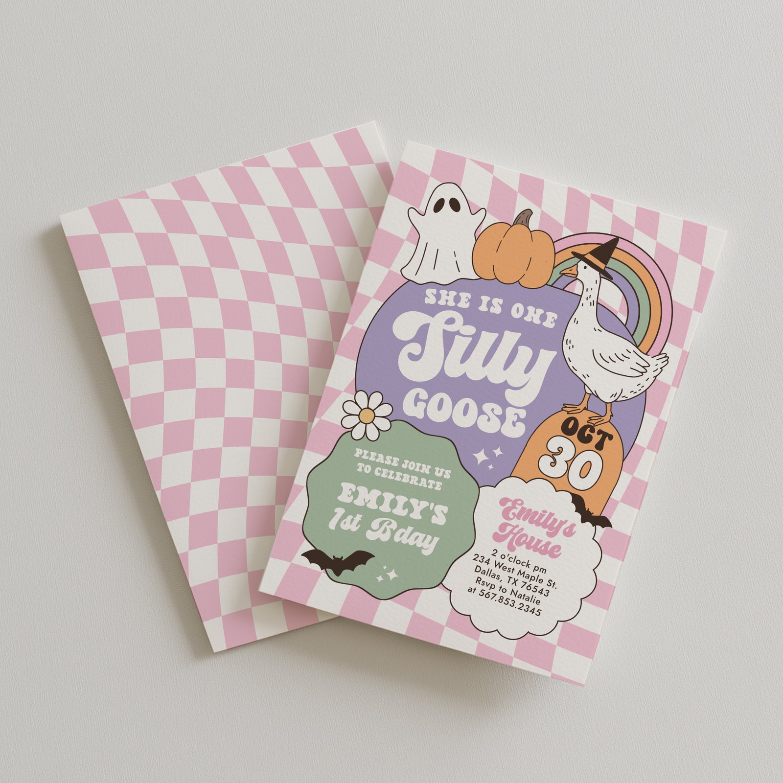 One Silly Goose Halloween Birthday Invitation
