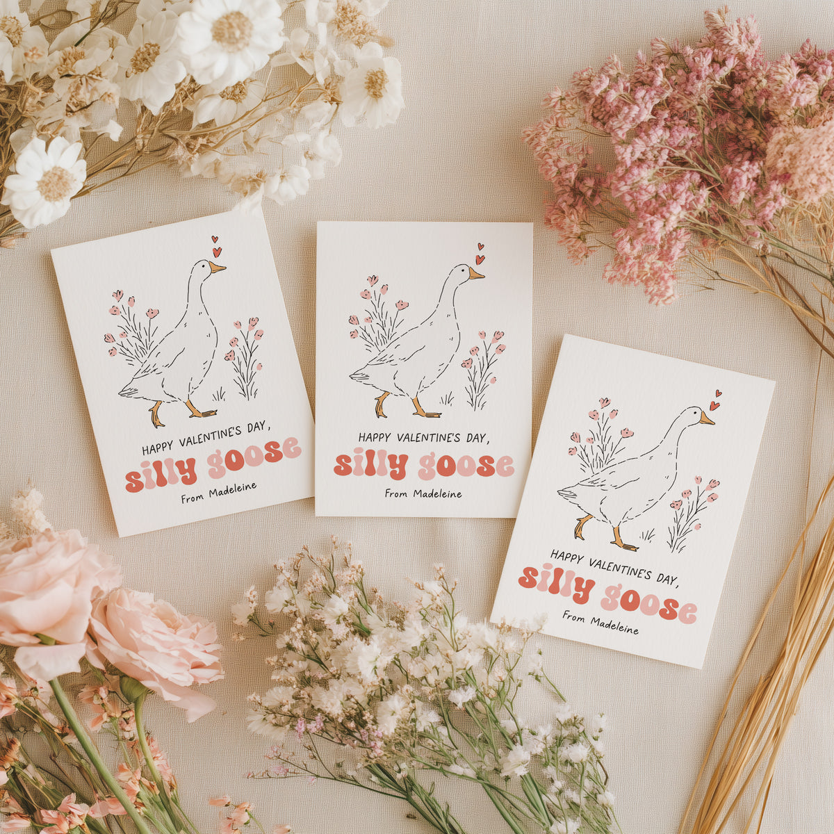 Silly Goose Valentine's Card Template