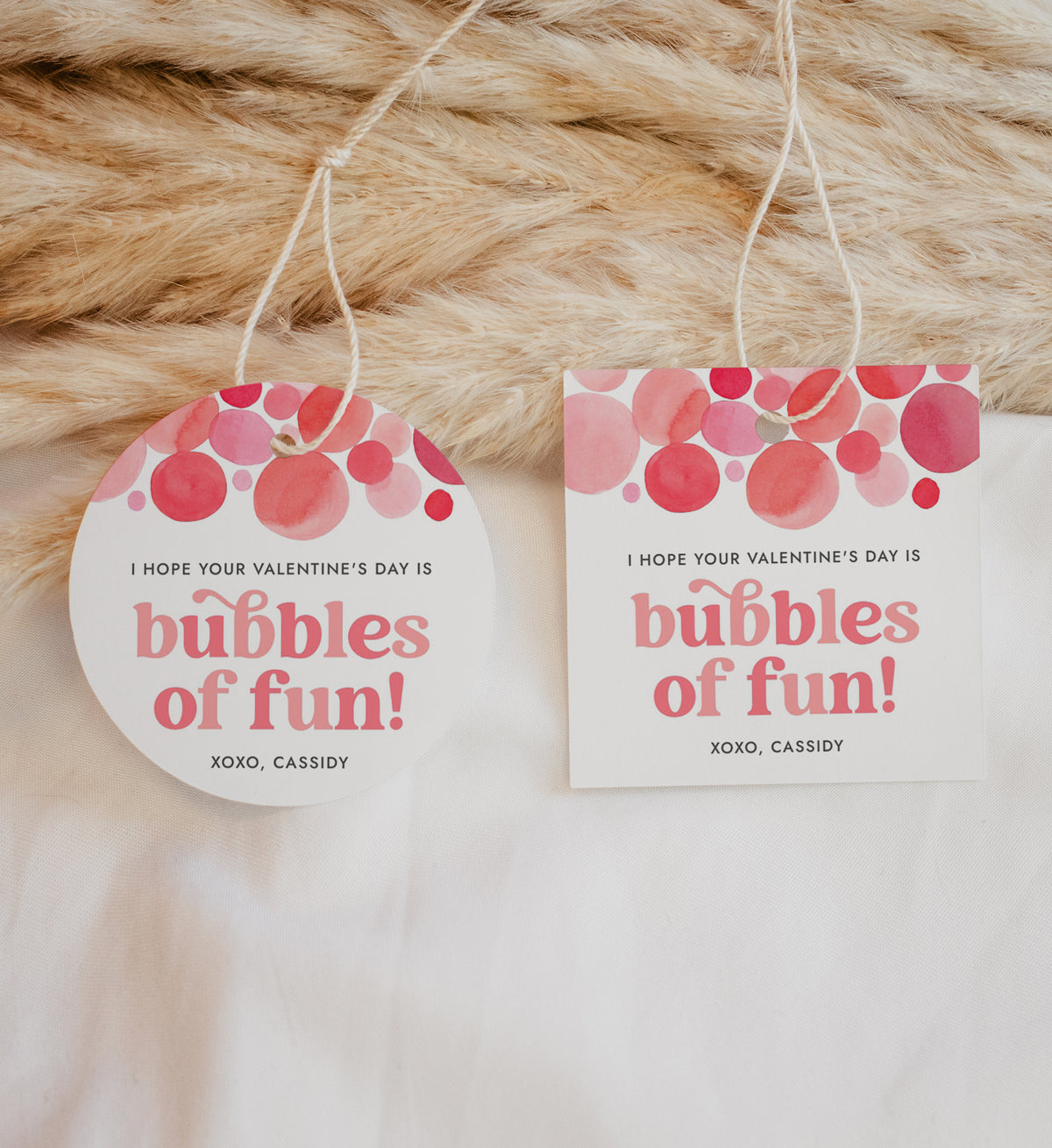 Bubbles of Fun Valentine&#39;s Tag Template