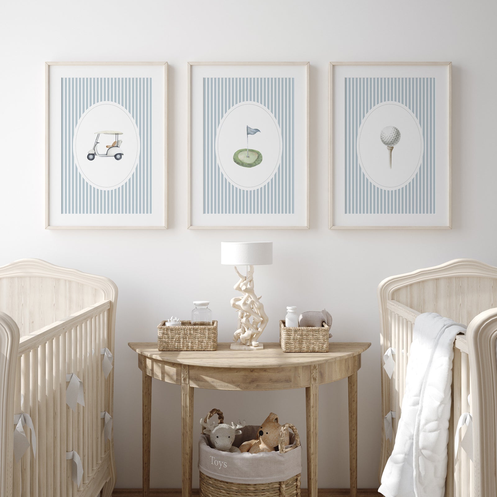 Blue Vintage Golf Prints - Set of 3