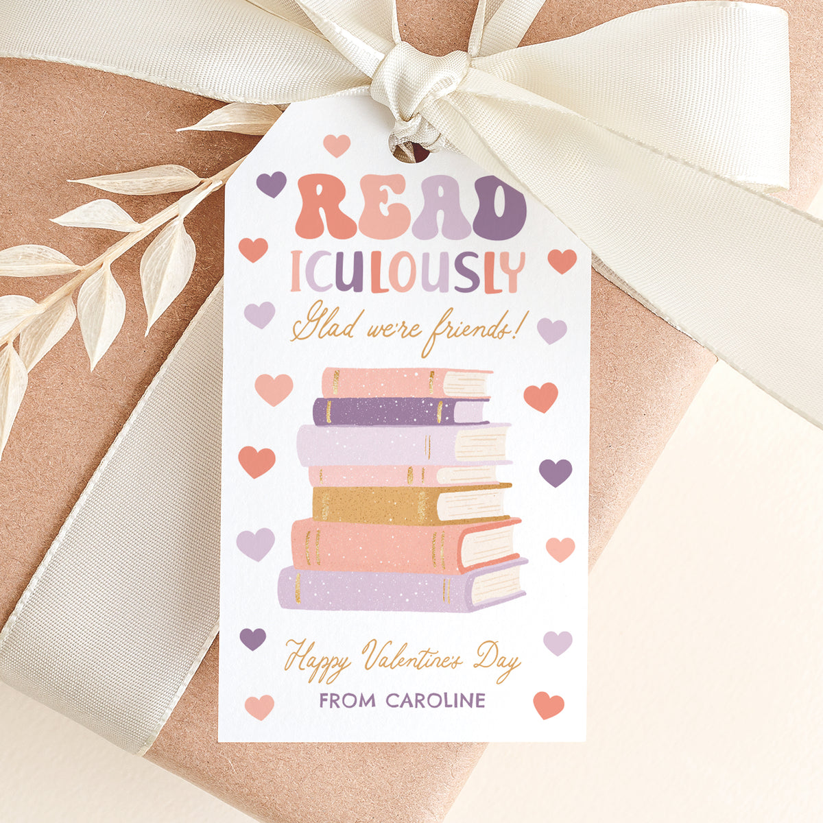 Book Valentine's Tag Template