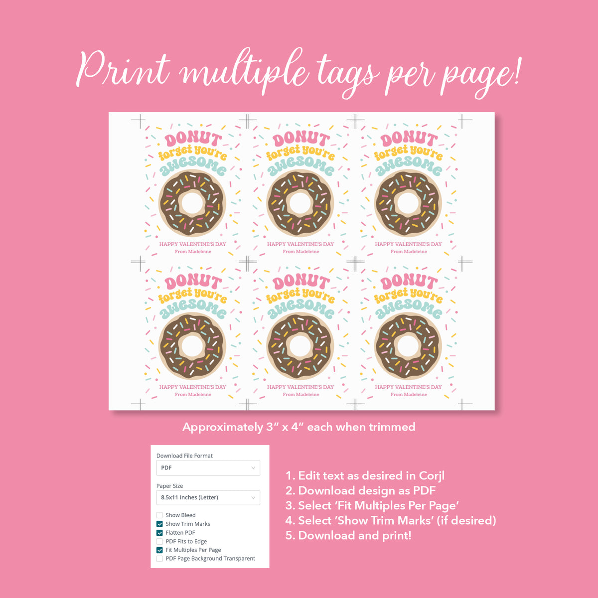 Chocolate Donut Valentine's Card Template