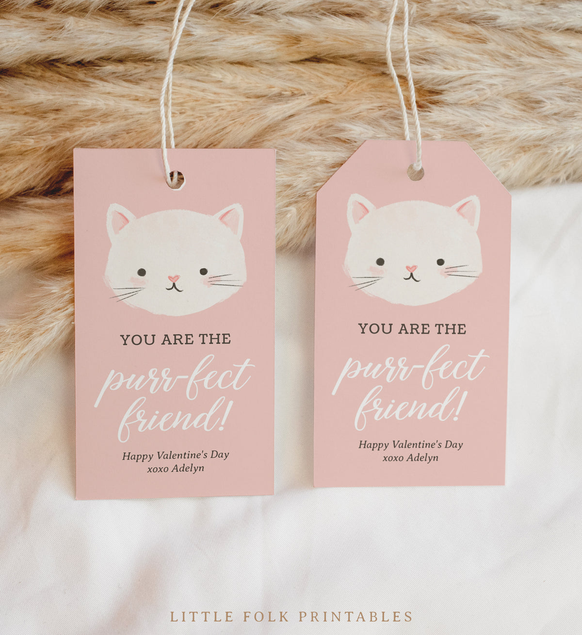 Kitten Valentine&#39;s Tag Template