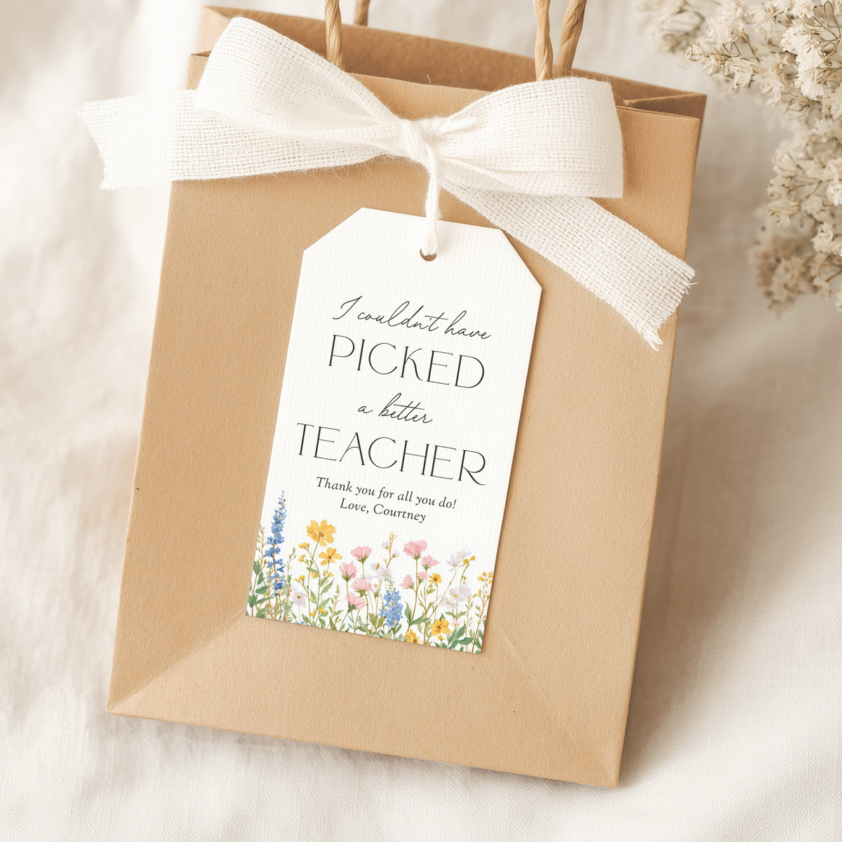 I Couldn't Have Picked a Better Teacher - Teacher Appreciation Tag Template