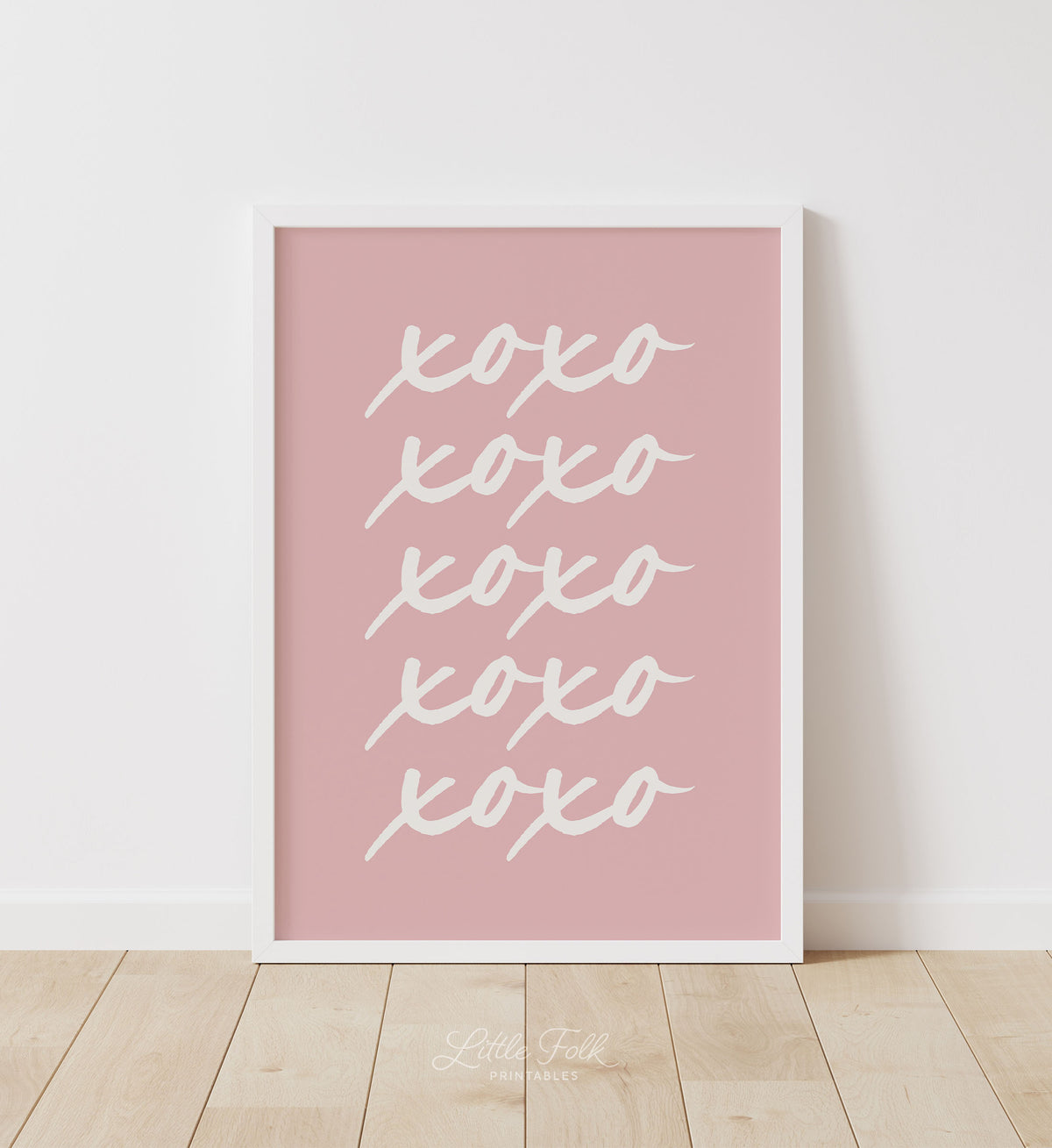 Pink XOXO Script Print