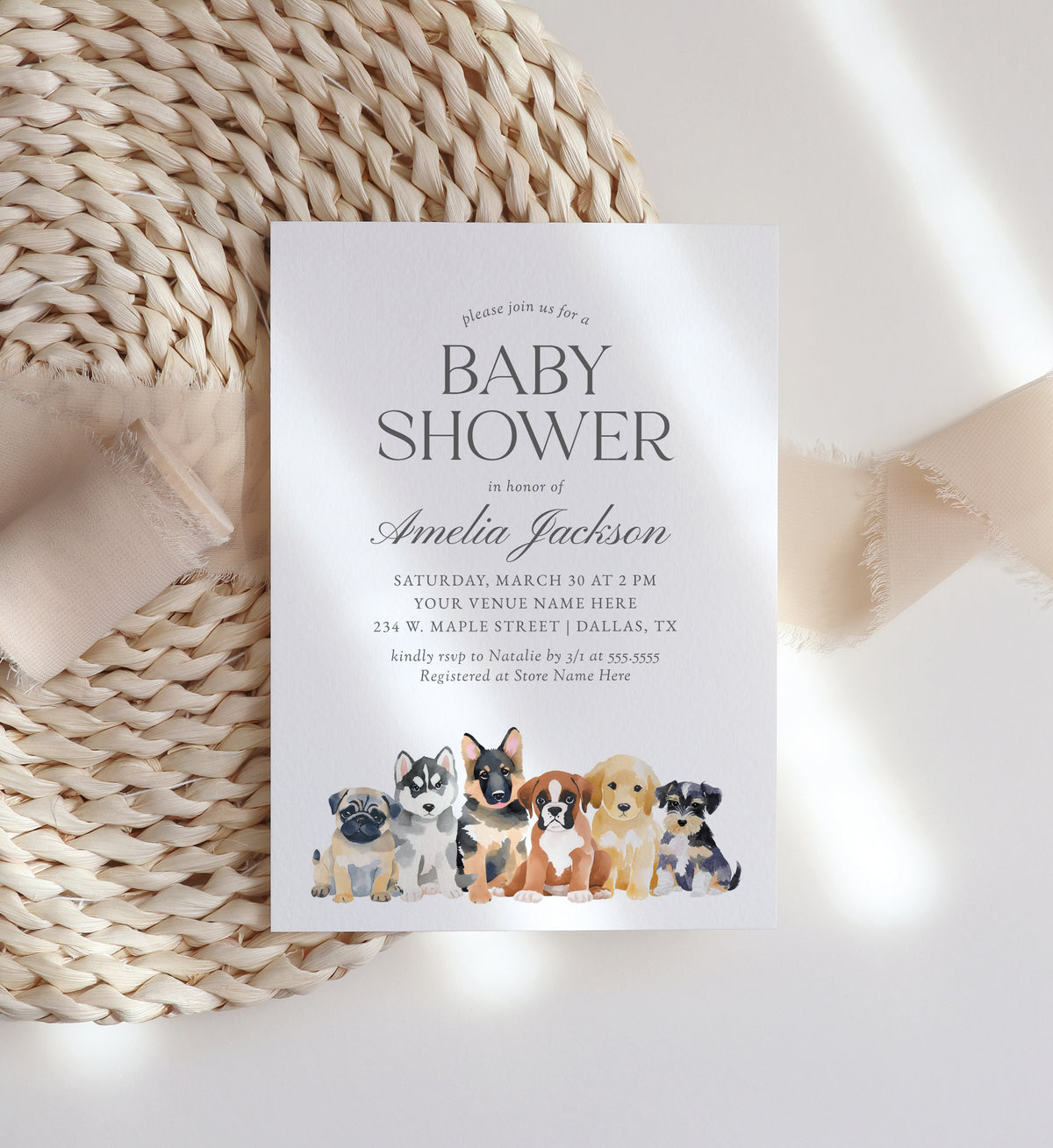Puppy Baby Shower Invitation Template