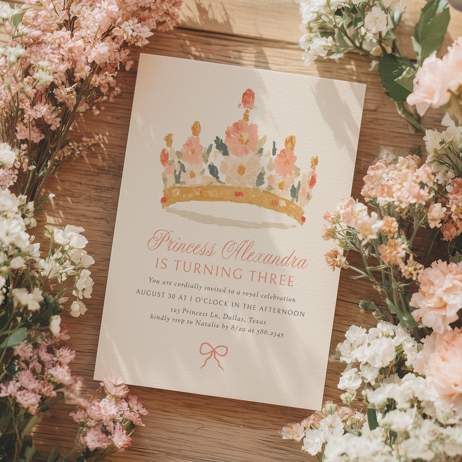 Princess Tiara Birthday Invitation Template