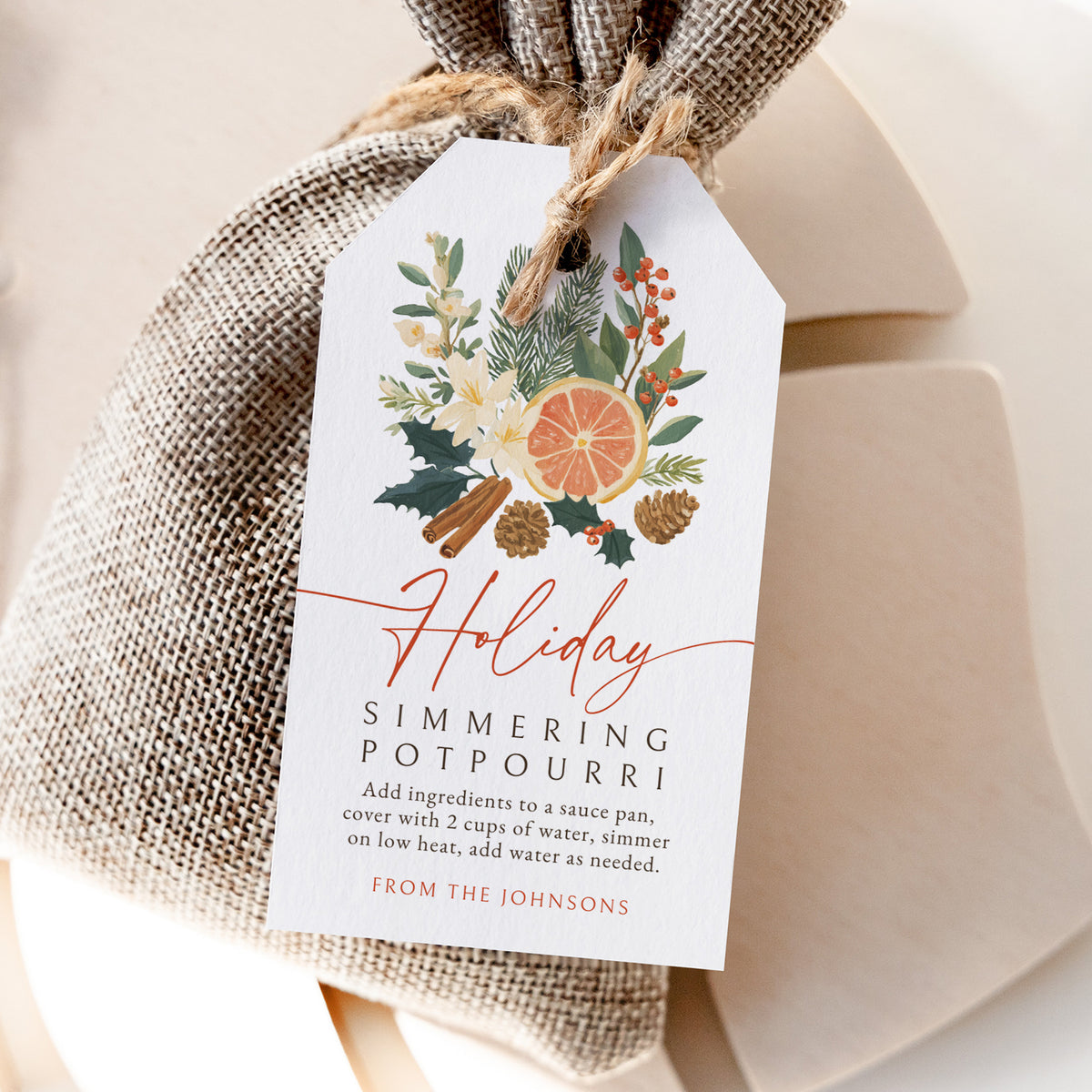 Potpourri Holiday Tag Template
