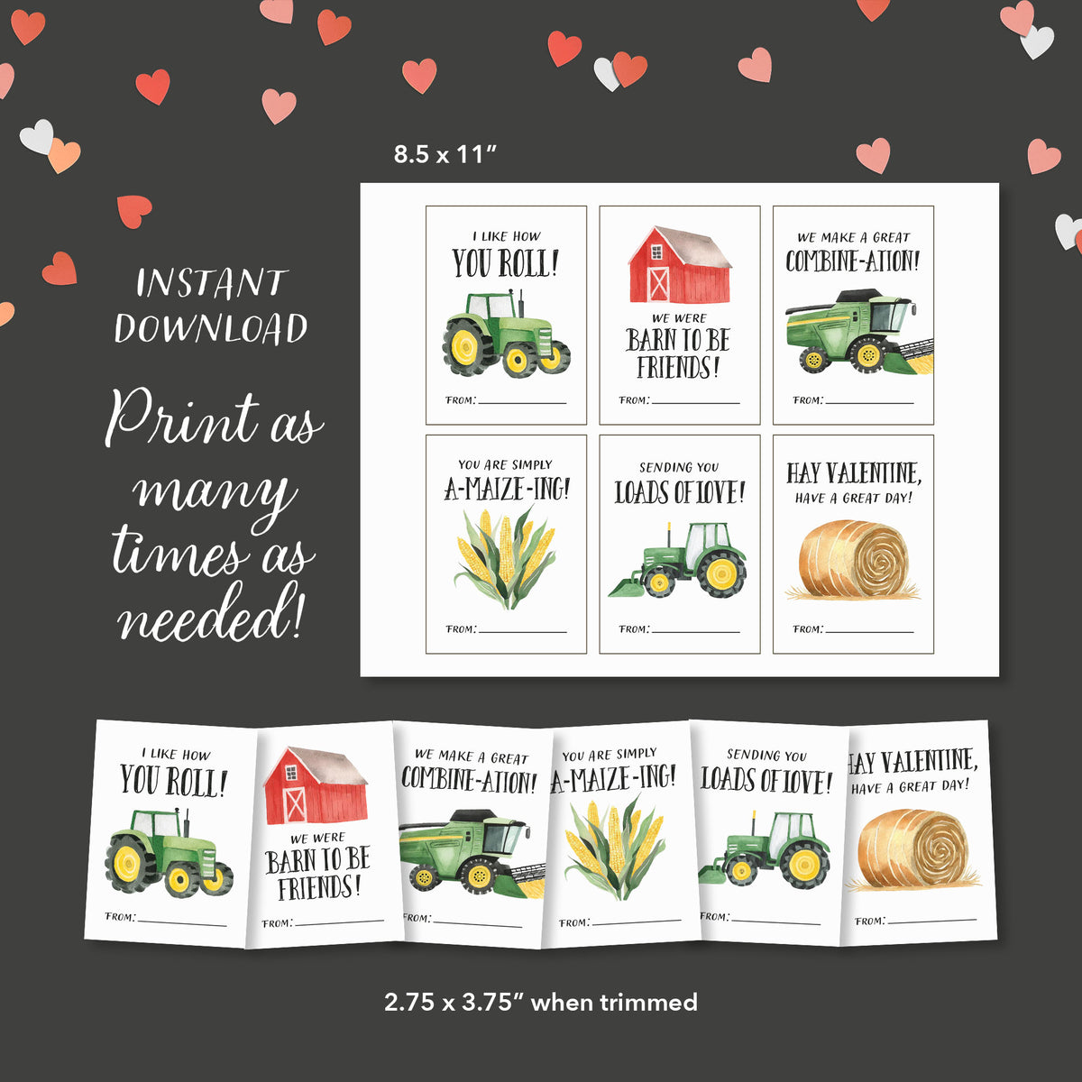 Tractor Valentine&#39;s Cards