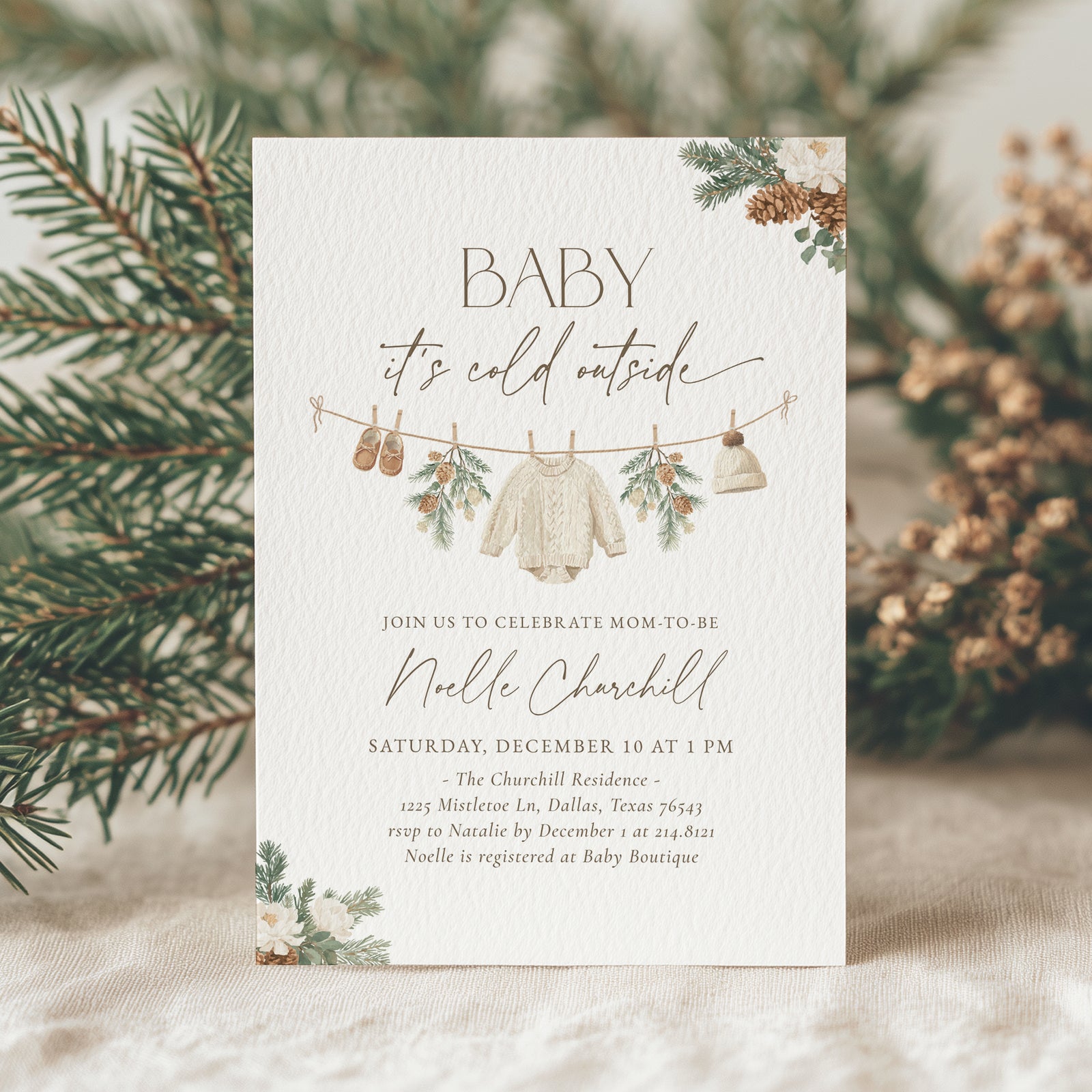 Baby It's Cold Outside Winter Baby Shower Invitation