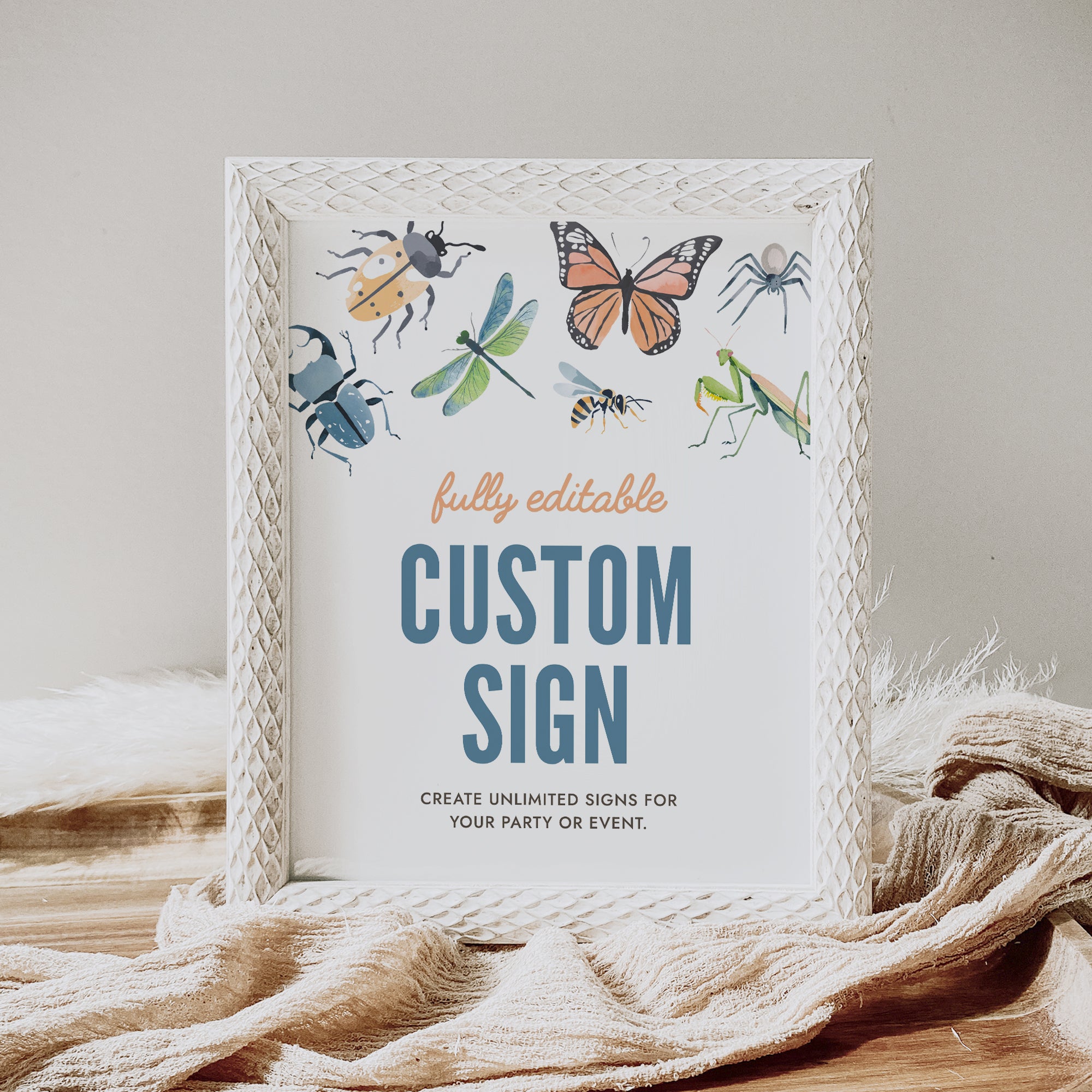 Editable Bug Birthday Custom Sign Templae