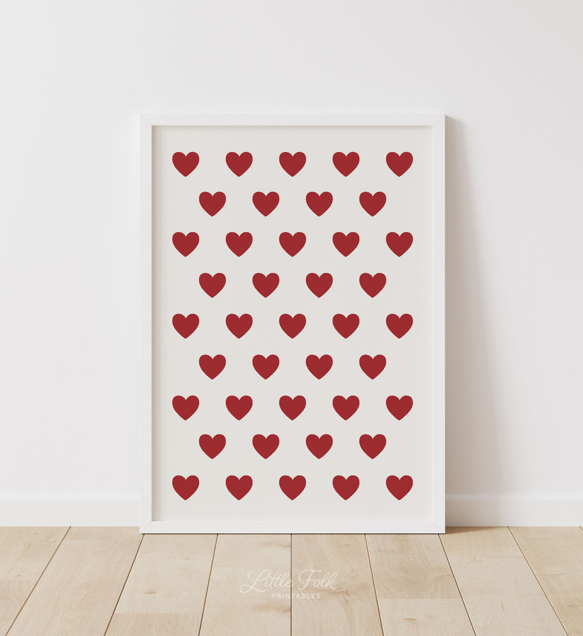 Little Red Hearts Print
