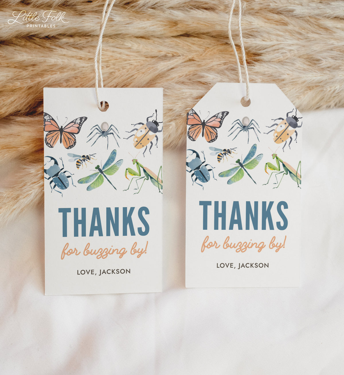 Editable Bug Birthday Favor Tag Template