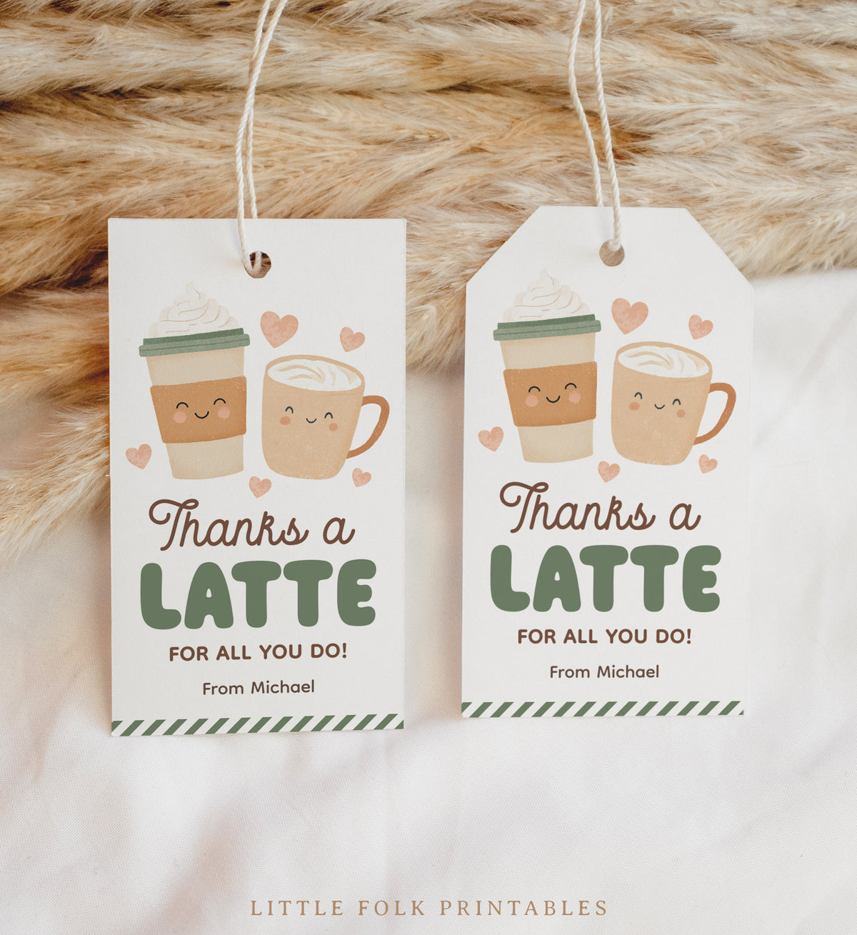 Thanks a Latte Teacher Appreciation Tag Template