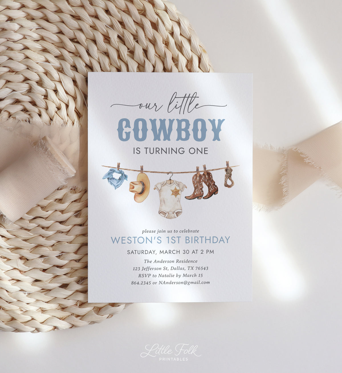 Editable Cowboy Birthday Invitation Template