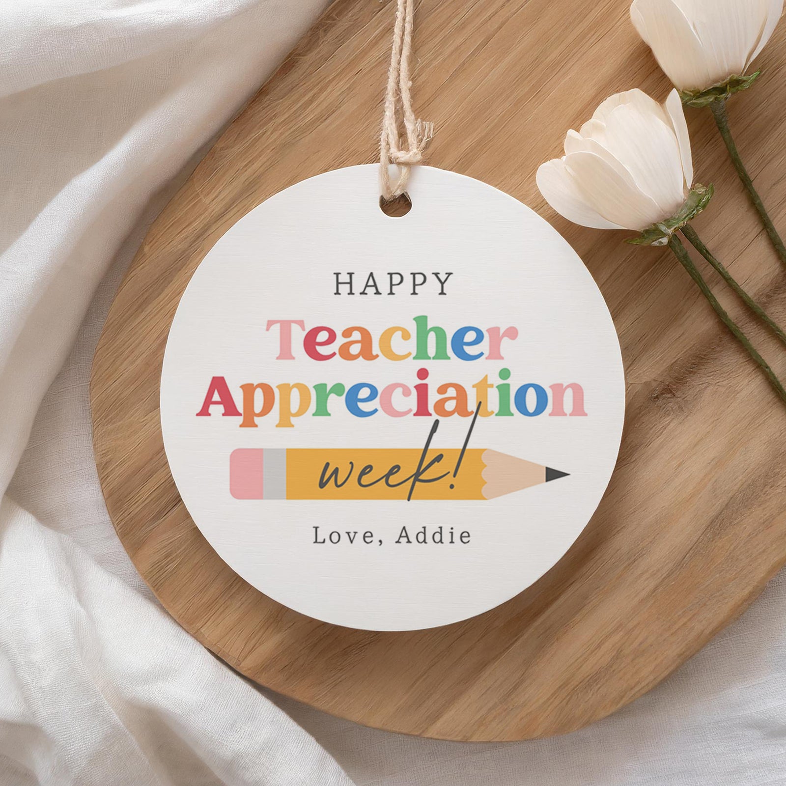 Round Pencil Teacher Appreciation Tag Template