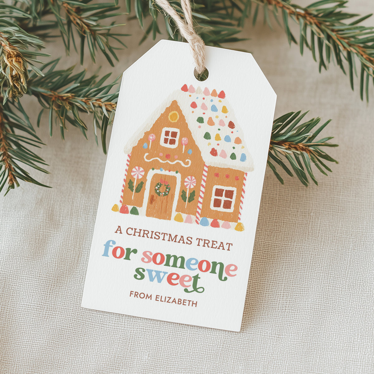 Gingerbread House Holiday Tag Template