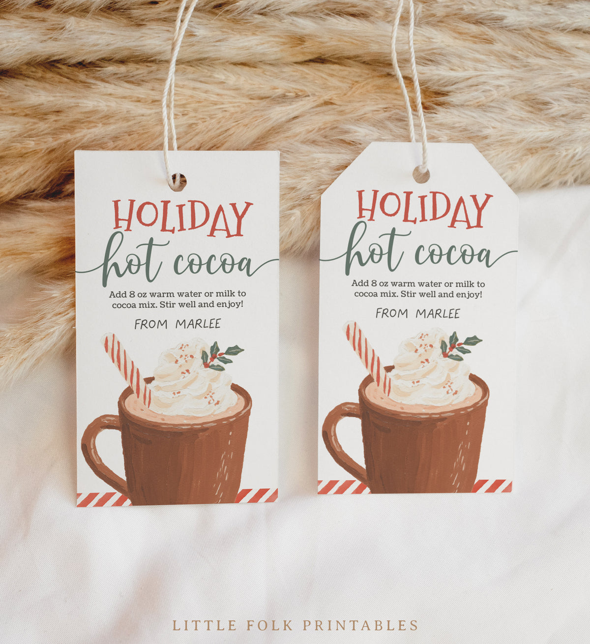 Hot Cocoa Holiday Tag Template