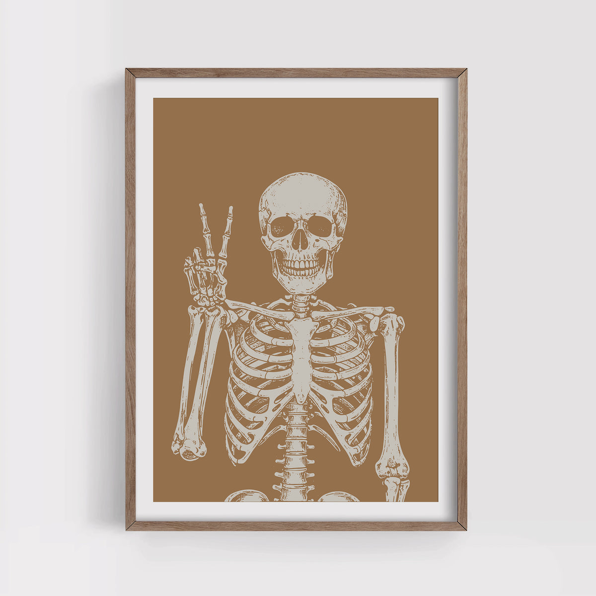 Skeleton on Orange Print