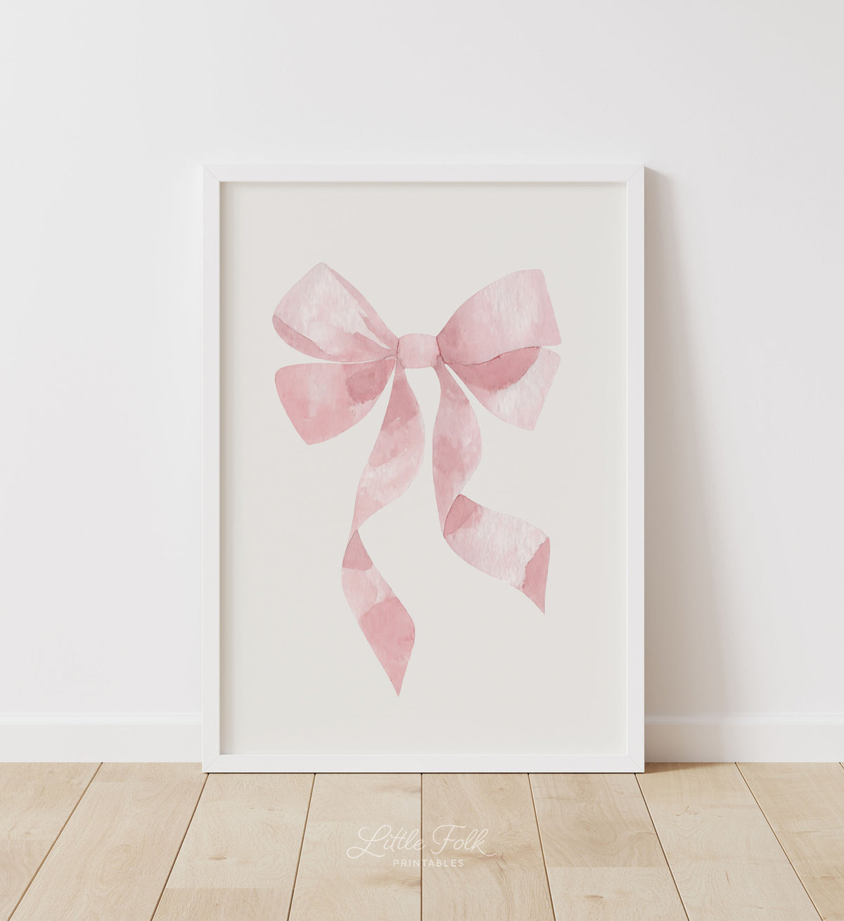 Pink Watercolor Bow Print