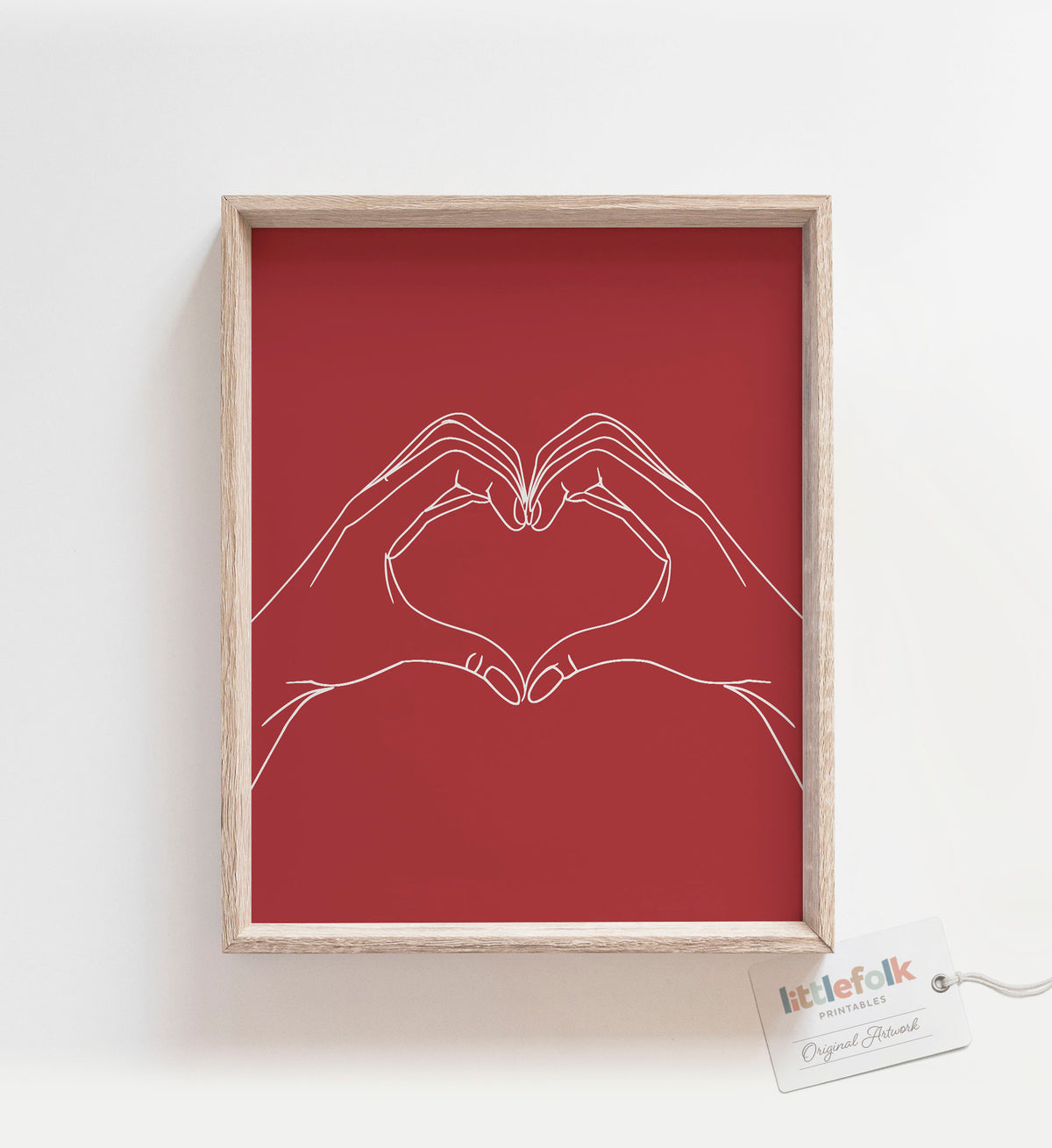 Red Heart Hands Print