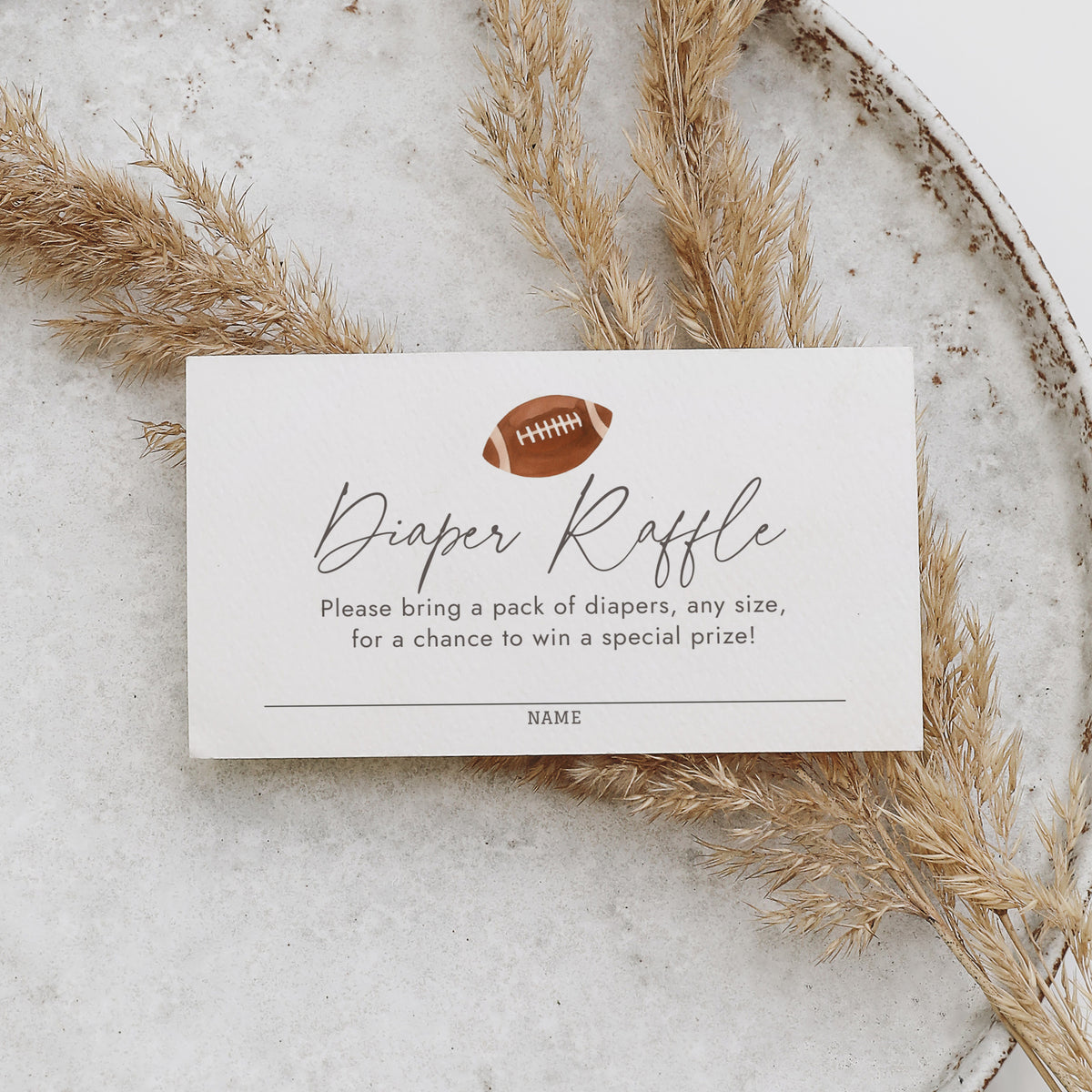 Football Diaper Raffle Ticket Template