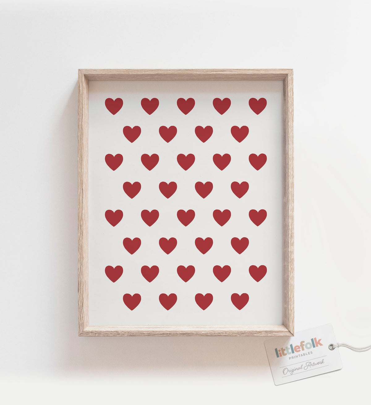 Little Red Hearts Print
